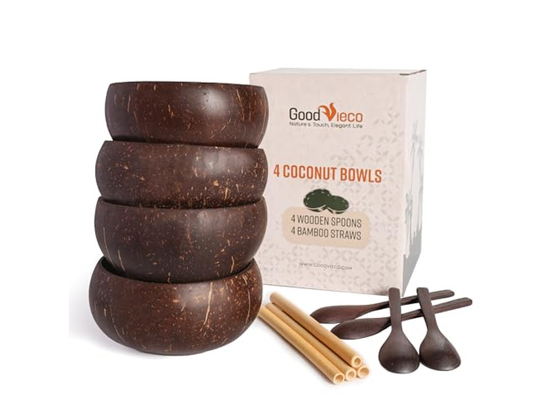 Бамбуковые миски 7 Для еды Миска для мороженого из кокоса 32 4 Огромная скорлупа Органическая