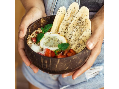 Сервировочная чаша Бамбуковые миски Кокосы Кокосовые вилки Кокосовая чаша Ложка Подставка Тарелка