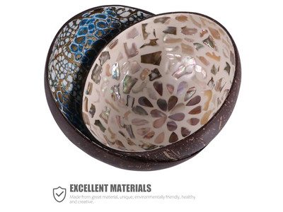 Резная кокосовая чаша Последние чаши Лаковая уникальная узорчатая кластерная чаша Ложки