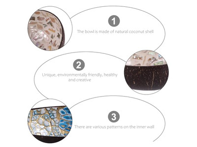 Резная кокосовая чаша Последние чаши Лаковая уникальная узорчатая кластерная чаша Ложки