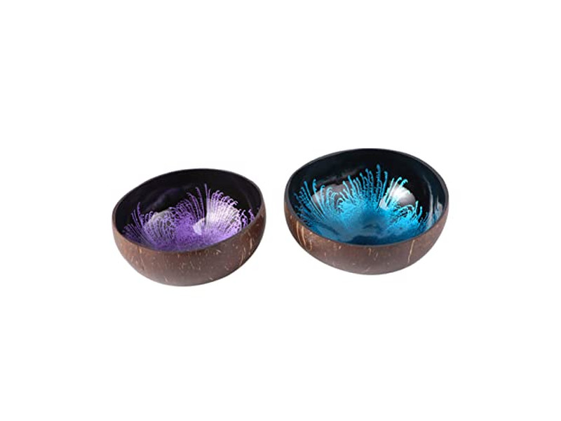 Кокосовая чаша с узором Скорлупа Салаты Индивидуальные чаши Хорошее качество Высокое