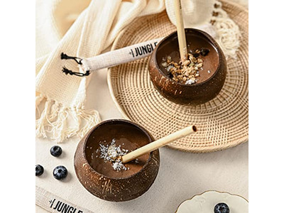 Кокосовая чаша для завтрака, дерево, 20 см, скорлупа с крышкой, органические скорлупы, закусочные чаши