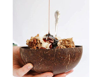 Кокосовая чаша с крышкой Деревянная ложка и чаша Асаи Чаши Ложки Большой салат 10 упаковка