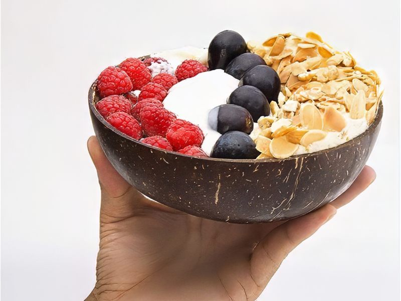 Резной Кокосовый Поднос для Закусок