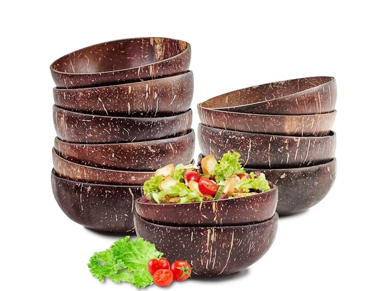 Чаша для теста Кокосовая скорлупа Логотип Ручная работа Деревянный Рустикальный Поднос