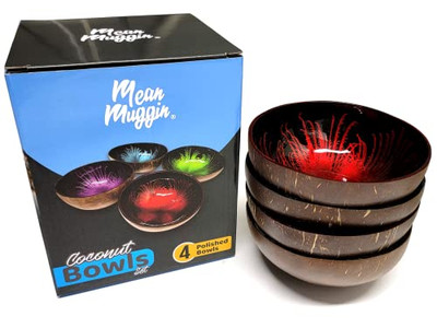 Экологически чистый набор чаш Ручные деревянные чаши Кокос для супа Форма алмаза