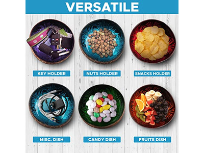 Экологически чистый набор чаш Ручные деревянные чаши Кокос для супа Форма алмаза